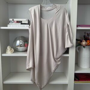 Helmut Lang Orbit Asymmetrical Draped Tunic Top